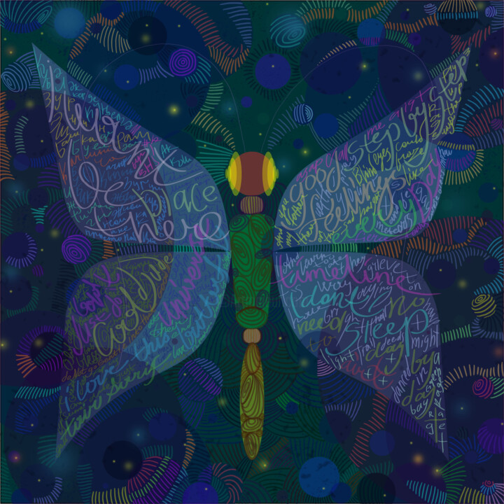 Digital Arts titled "Butterfly" by Solomon Tair Sharif, Original Artwork, 2D Digital Work