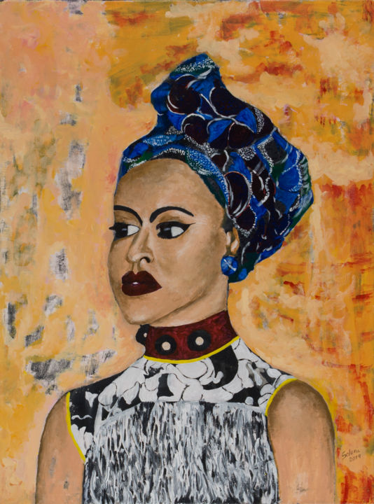 Painting titled "Crown for Party" by Soloni Freitas, Original Art, Acrylic