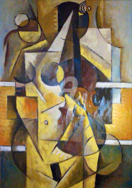 Painting titled "Looking violon" by Vlad Soltan, Original Artwork
