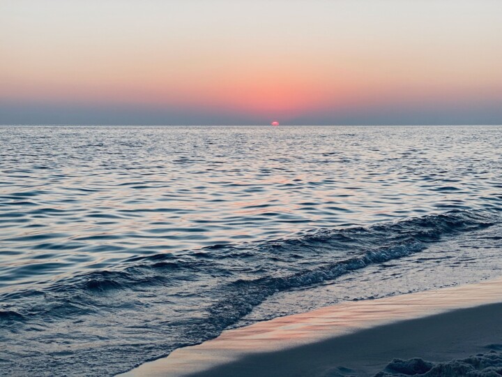 Photography titled "Sunset Floride" by Solveig Munier, Original Artwork, Digital Photography Mounted on Aluminium