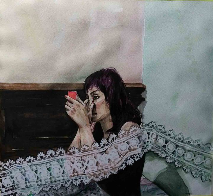 Peinture intitulée "tour censorship" par Somayeh Faal, Œuvre d'art originale, Acrylique