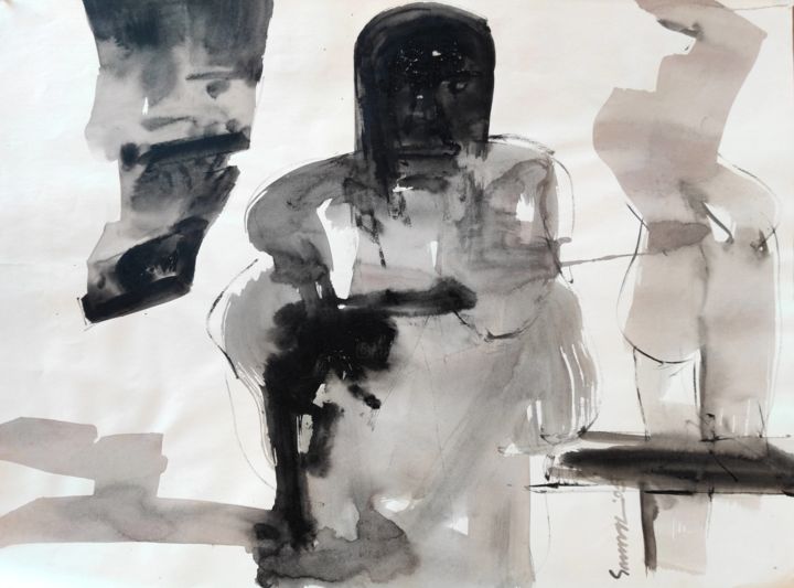 Painting titled "Untitled......." by Somnath Singh, Original Art, Acrylic