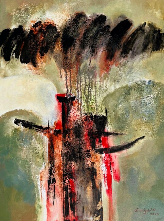 Pittura intitolato "Rain Uphigh" da Son Huynh Lam, Opera d'arte originale, Acrilico