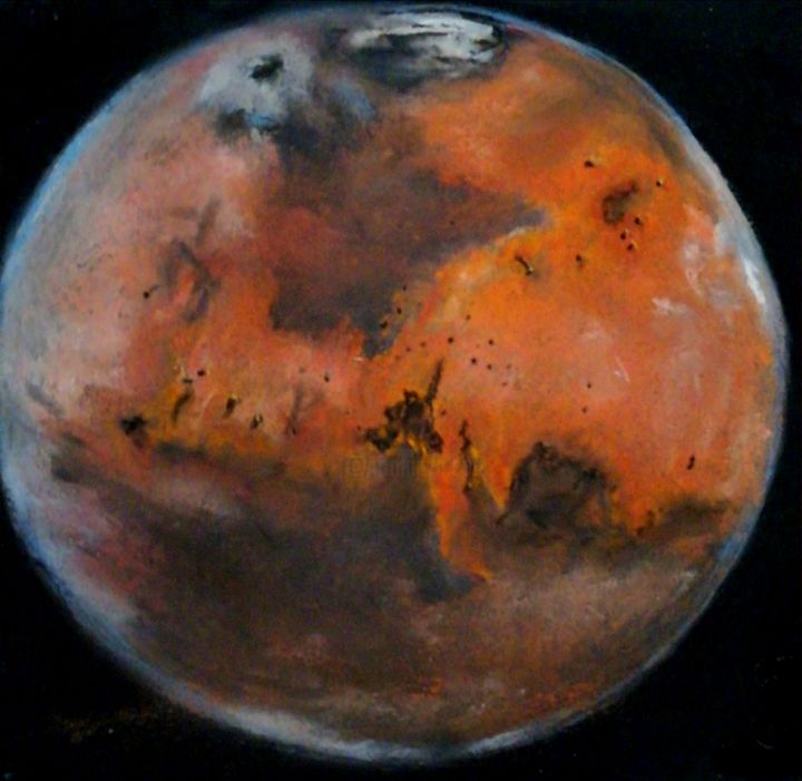 Painting titled "mars-" by Évelyne ( Éva Vuillet A Ciles ( Berger, Original Artwork