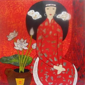 Painting titled "Lacquer" by Nguyen Nhu Y, Original Artwork