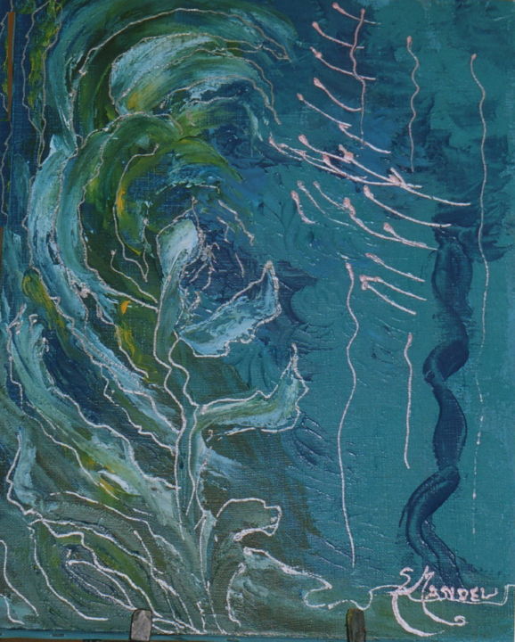 Painting titled "MAGIE DES FONDS MAR…" by Sonia Mandel, Original Artwork, Acrylic