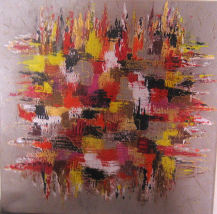Malerei mit dem Titel "MOSAIQUE TISSUS PAL…" von Sonia Mandel, Original-Kunstwerk