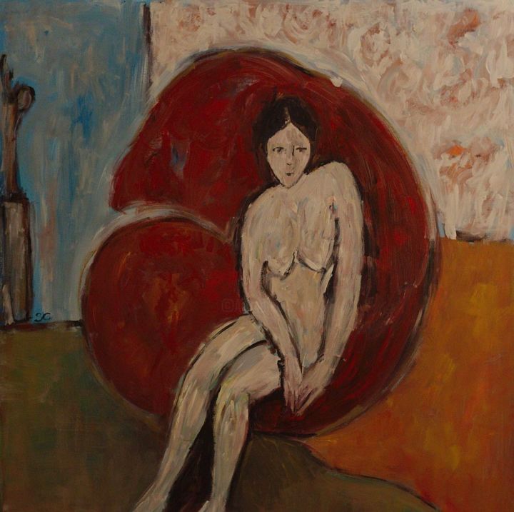 Painting titled "Mujer" by Sonia Catalogna, Original Artwork, Acrylic