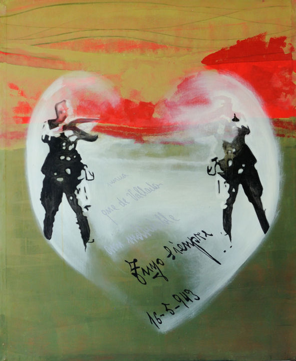 Painting titled "Hermanos (Brothers)" by Sonia Domenech, Original Art, Acrylic Mounted on Stretcher frame