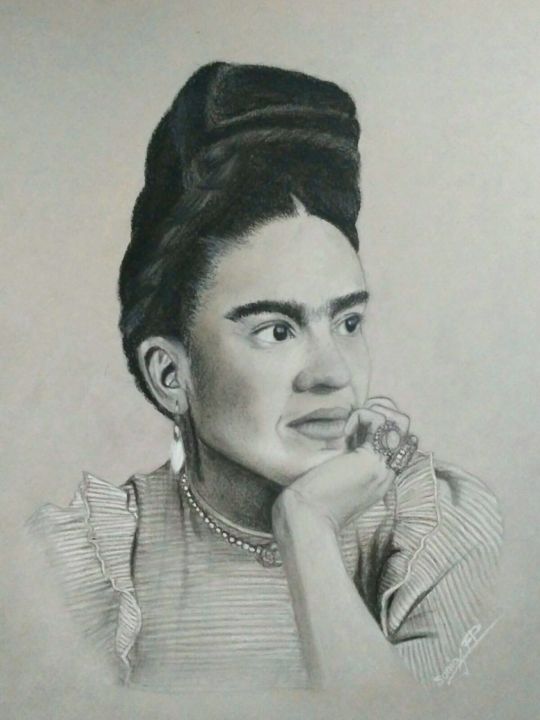 Painting titled "Frida Kahlo" by Sonia Arts, Original Artwork, Pastel
