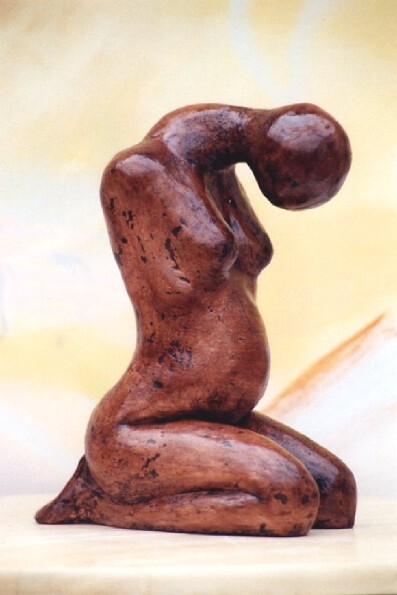 Sculpture intitulée "REGARD MATERNEL  Te…" par Sonia Mandel, Œuvre d'art originale, Terre cuite