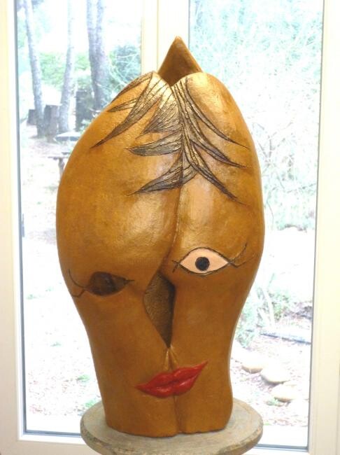 Scultura intitolato "DOUBLE FACE N°1 Ter…" da Sonia Mandel, Opera d'arte originale, Colaggio