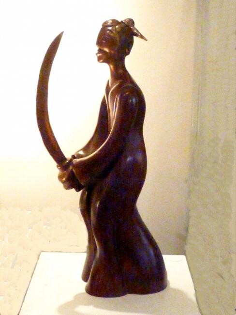 Sculpture intitulée "LE SAMOURAÏ  Bronze…" par Sonia Mandel, Œuvre d'art originale, Métaux