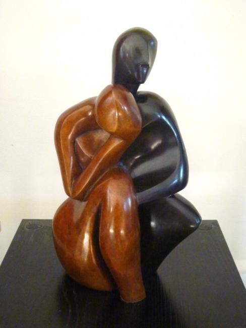 Sculpture intitulée "FUSION-DUO Bronze B…" par Sonia Mandel, Œuvre d'art originale, Métaux