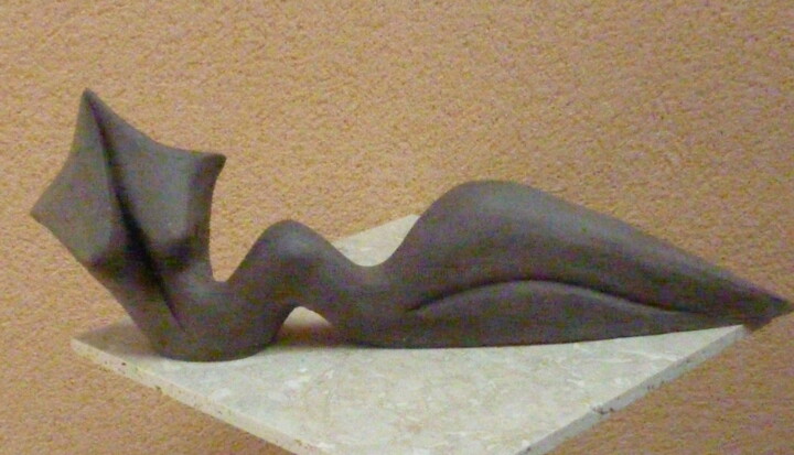 Sculpture titled "ONDULINE Terre cuite" by Sonia Mandel, Original Artwork, Terra cotta