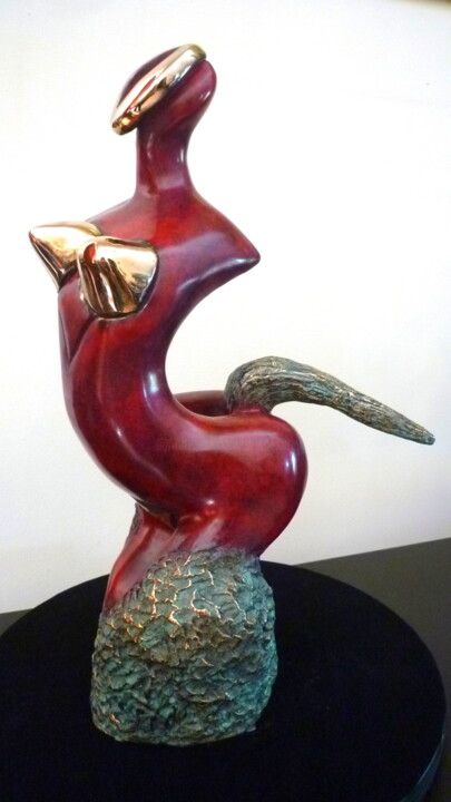 Escultura titulada "CHEVAL DE FEU Bronz…" por Sonia Mandel, Obra de arte original, Metales