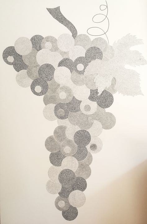 Рисунок под названием "Grappe de raisin" - Sonia Michel, Подлинное произведение искусства, Маркер