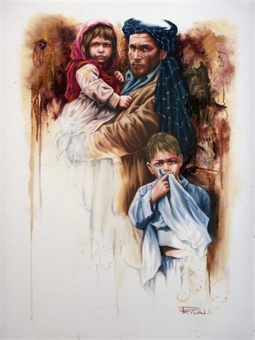 Painting titled "L'espoir, Afghanist…" by Sonia Privat, Original Artwork