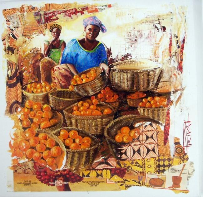 Картина под названием "Marchande d'oranges" - Sonia Privat, Подлинное произведение искусства