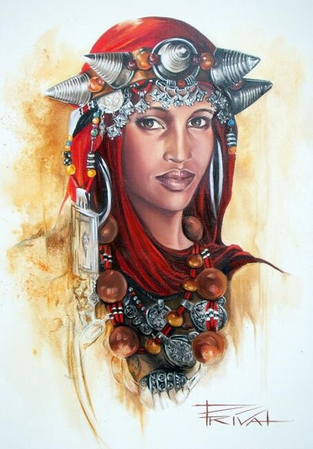 Painting titled "Touareg 17 (reprodu…" by Sonia Privat, Original Artwork