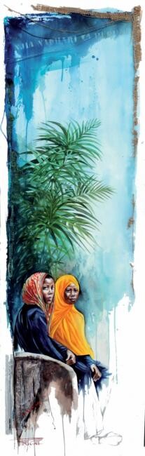 Painting titled "Regards, Stone Town…" by Sonia Privat, Original Artwork
