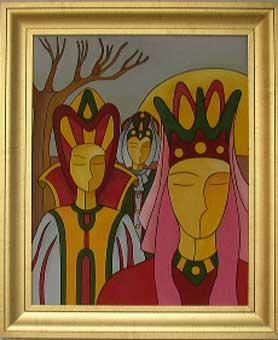 Painting titled "Carnaval Rouge" by Sonia Boyer, Original Artwork