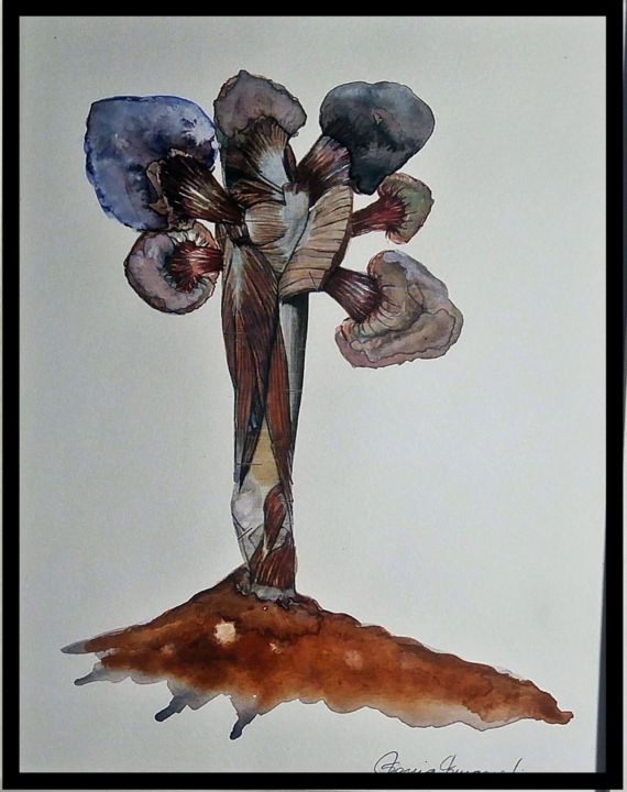 Painting titled ""Ipé fungi florido"" by Sonia Burgareli, Original Artwork