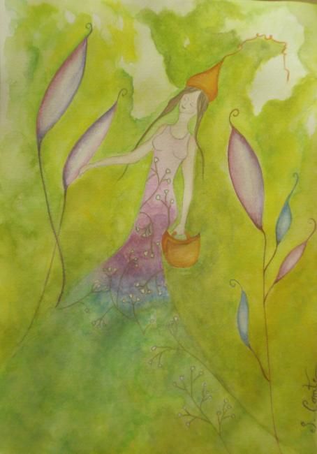 Peinture intitulée "Végétation" par Sonia Comte, Œuvre d'art originale
