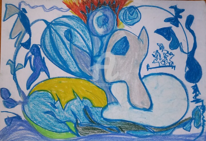 Dibujo titulada "The Sea´s Pi(n)g-P(…" por Sónia Marcos, Obra de arte original, Pastel