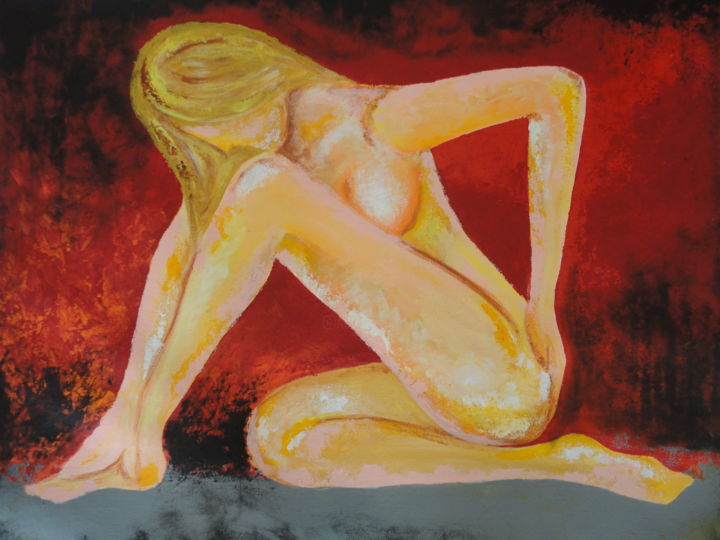 Malarstwo zatytułowany „Nude - 01” autorstwa Amita Dand, Oryginalna praca, Akryl
