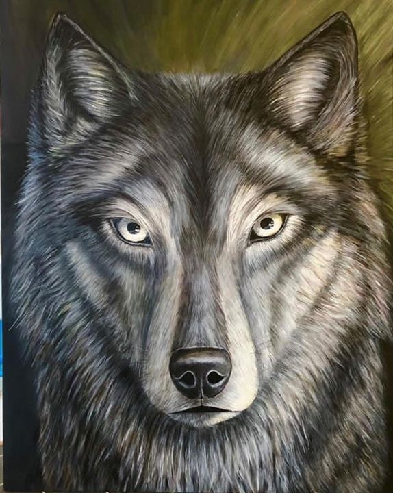 Peinture intitulée "Loup salvaje" par Sonia Marcel, Œuvre d'art originale, Acrylique Monté sur Châssis