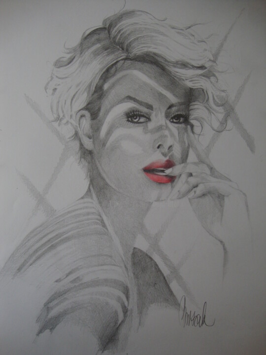 Drawing titled "NATASHA" by Sonja Brzak, Original Artwork, Pencil