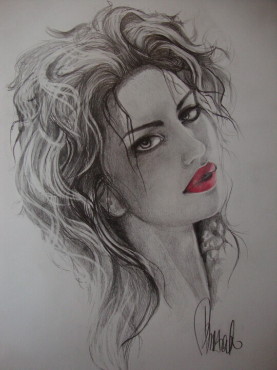 Drawing titled "SARA" by Sonja Brzak, Original Artwork, Pencil