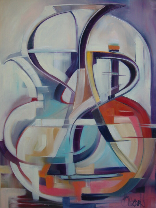 Painting titled "VARIATION II" by Sonja Brzak, Original Artwork, Oil