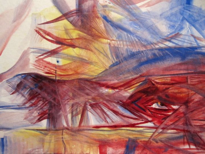 Картина под названием "Intense Desert" - Sonja Violette, Подлинное произведение искусства, Масло