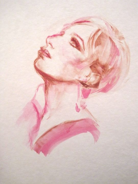 Картина под названием "Barbara Streisand" - Sonja Violette, Подлинное произведение искусства, Масло