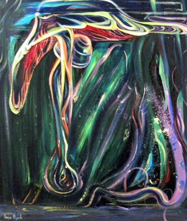 Painting titled "looking-glass-" by Sonja Violette, Original Art,