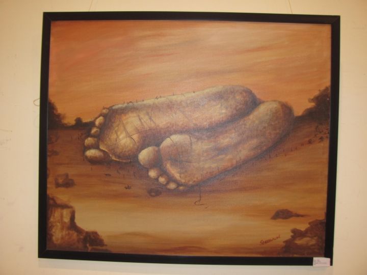 Painting titled "big foot" by Sonu Hatwal, Original Artwork