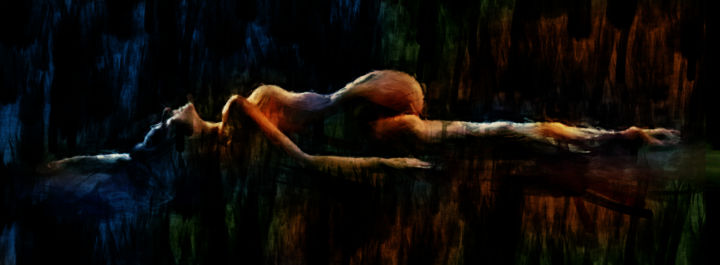 Malerei mit dem Titel "on the floor (nude…" von Soontou Baarn, Original-Kunstwerk, Digitale Malerei