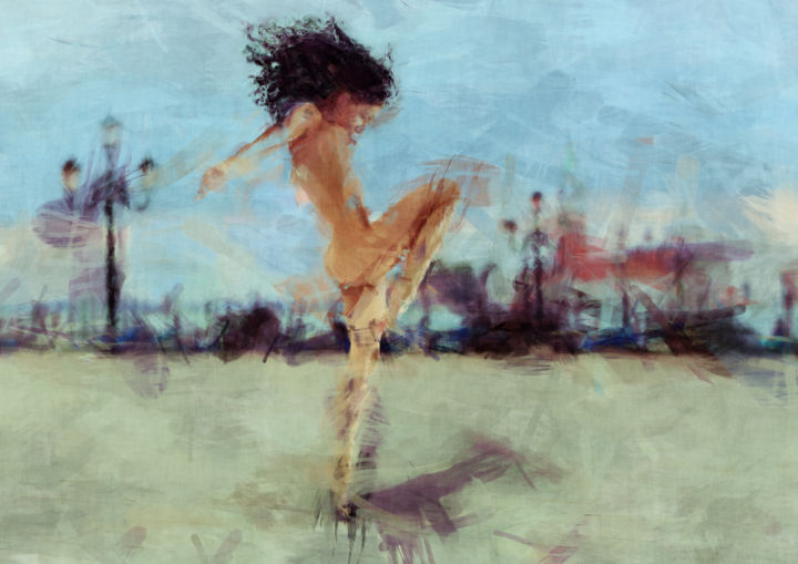 Pintura intitulada "DANCING JOY  (nude…" por Soontou Baarn, Obras de arte originais, Trabalho Digital 2D
