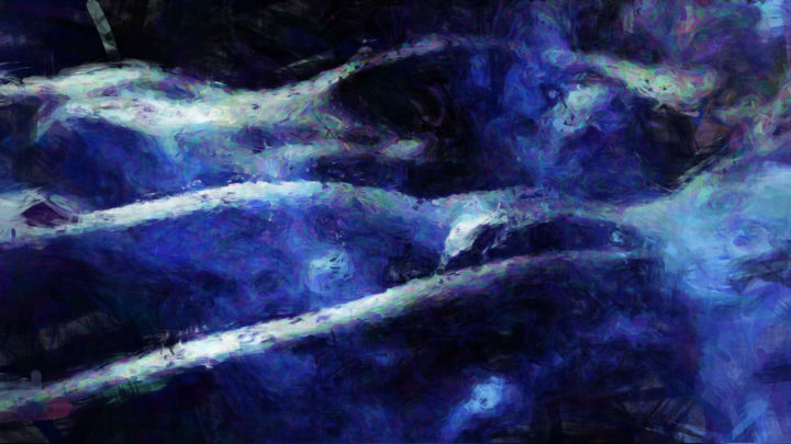 Painting titled "BLUE VULVA I (nude…" by Soontou Baarn, Original Artwork, Digital Painting