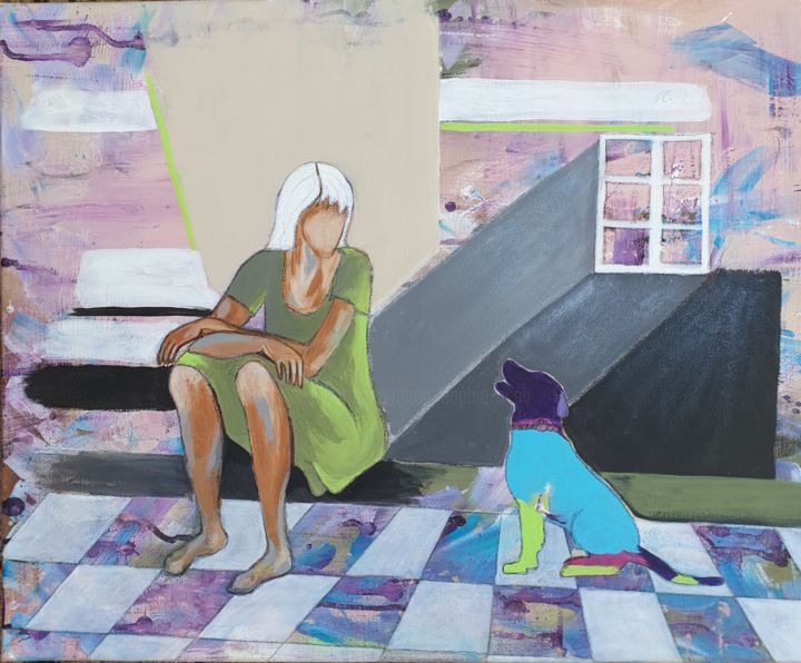 Schilderij getiteld "Conversation 2" door Sophie Ackermann, Origineel Kunstwerk, Acryl