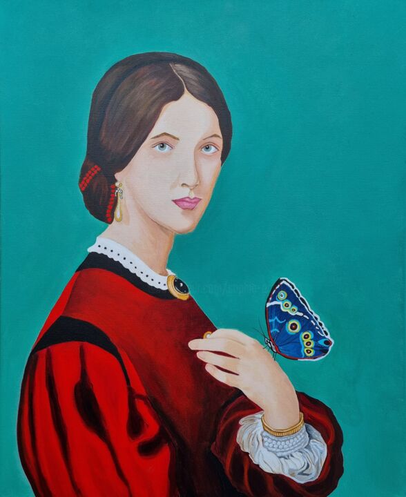 Malerei mit dem Titel "Mrs Jordan" von Sophie Ackermann, Original-Kunstwerk, Acryl