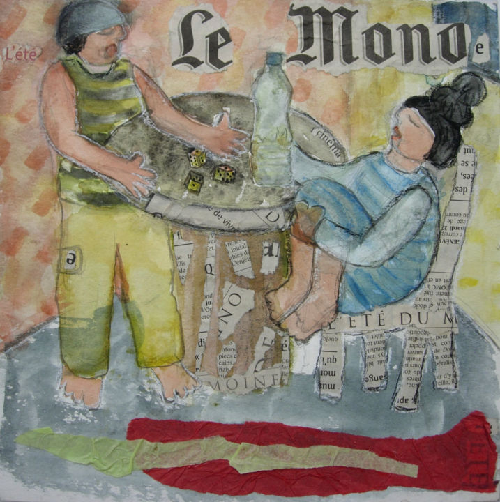 Schilderij getiteld "le monde" door Sophie Canu, Origineel Kunstwerk, Acryl