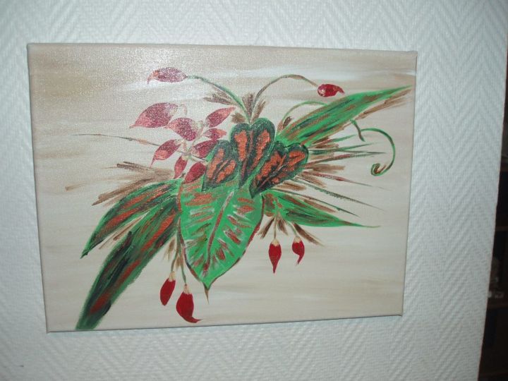 Painting titled "peinture-bouquet-de…" by Sofia, Original Artwork, Acrylic