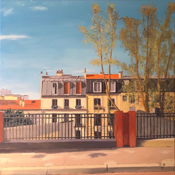 Peinture intitulée "Flânerie parisienne" par Sophie Cousineau, Œuvre d'art originale, Huile