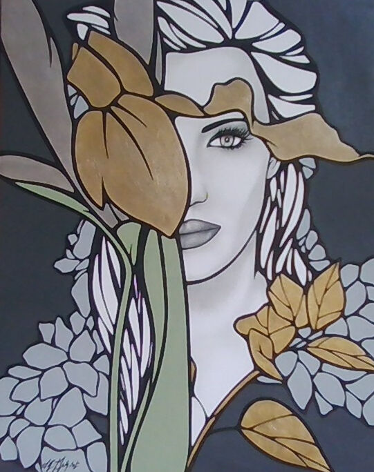Drawing titled "Iris" by Sophie Dumont (heavenly), Original Artwork, Acrylic