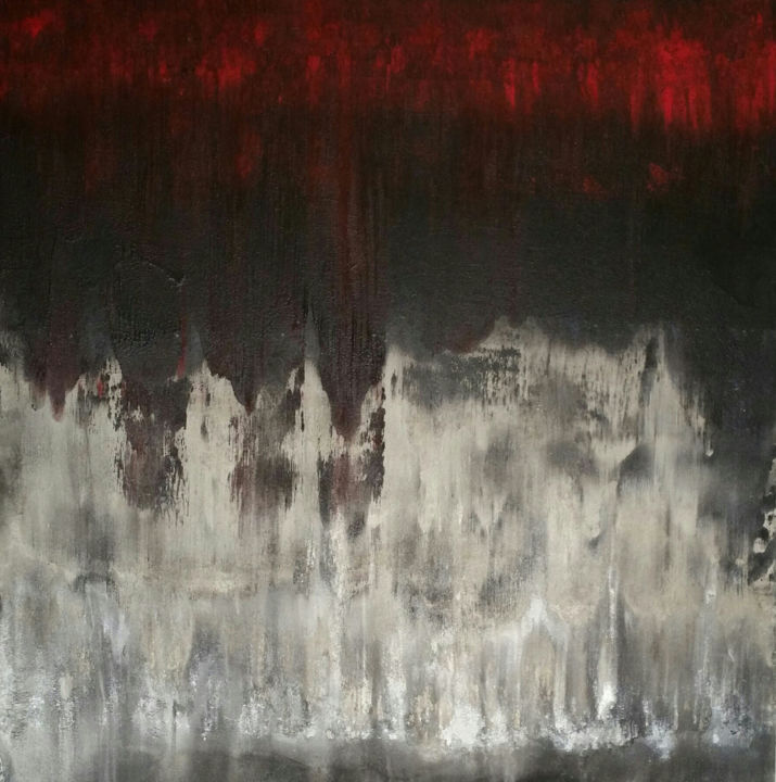 Painting titled "En rouge et noir" by Sophie Haldi, Original Artwork, Other