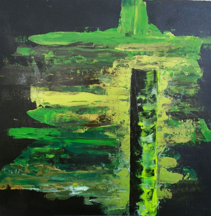 Peinture intitulée "Green" par Sophie Haldi, Œuvre d'art originale, Acrylique