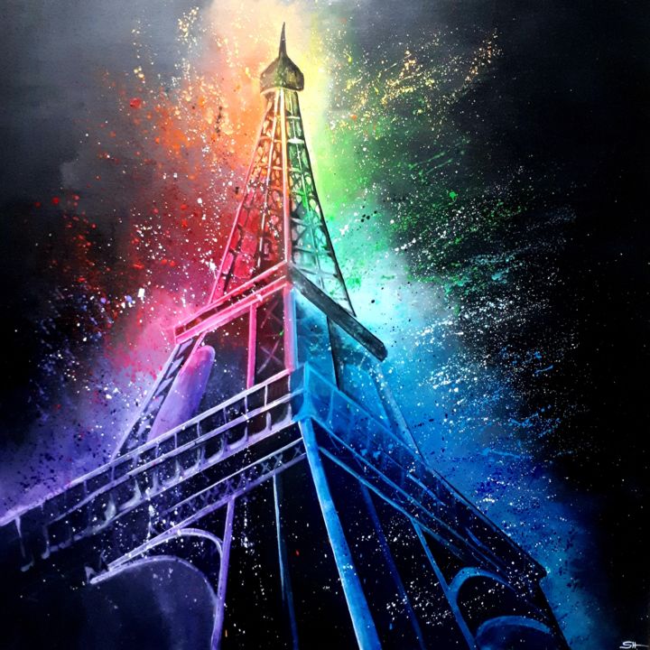 Pittura intitolato "Paris" da Sophie Haldi, Opera d'arte originale, Acrilico